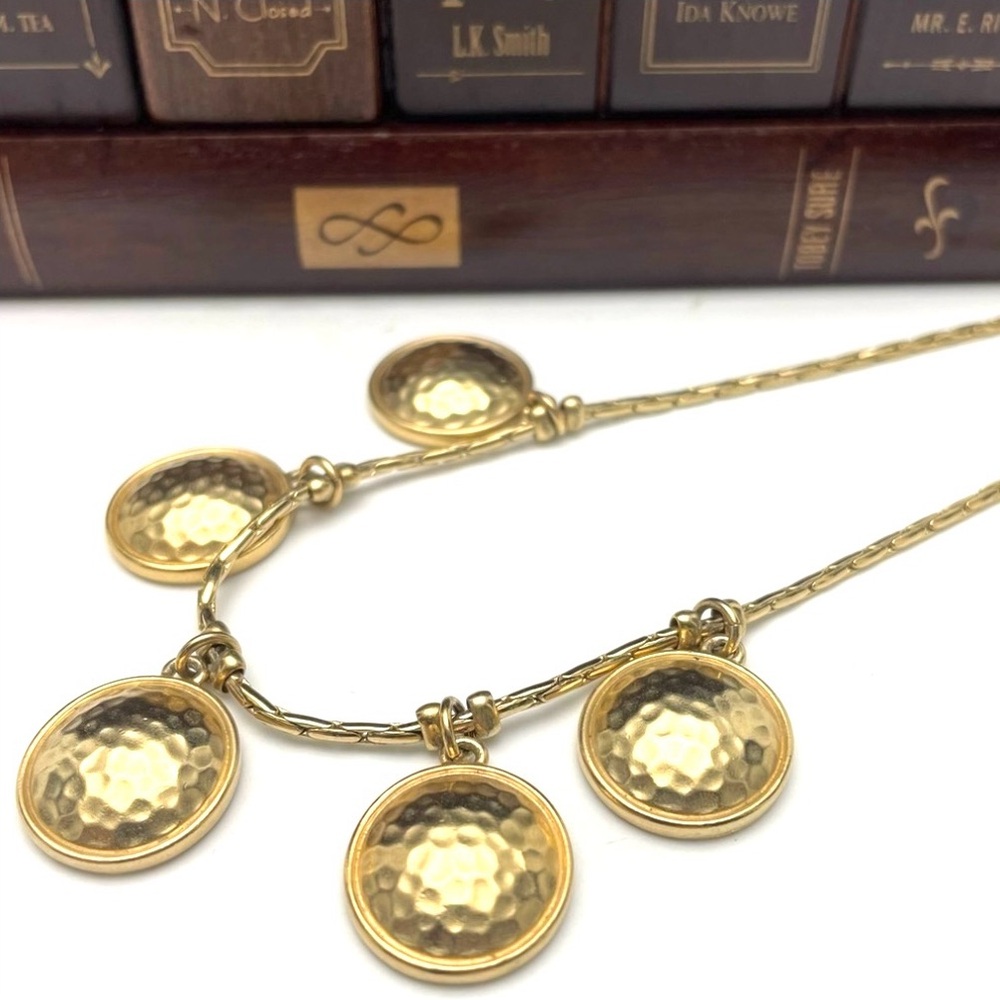 Napier Bohemian Gold Disk Necklace 18”